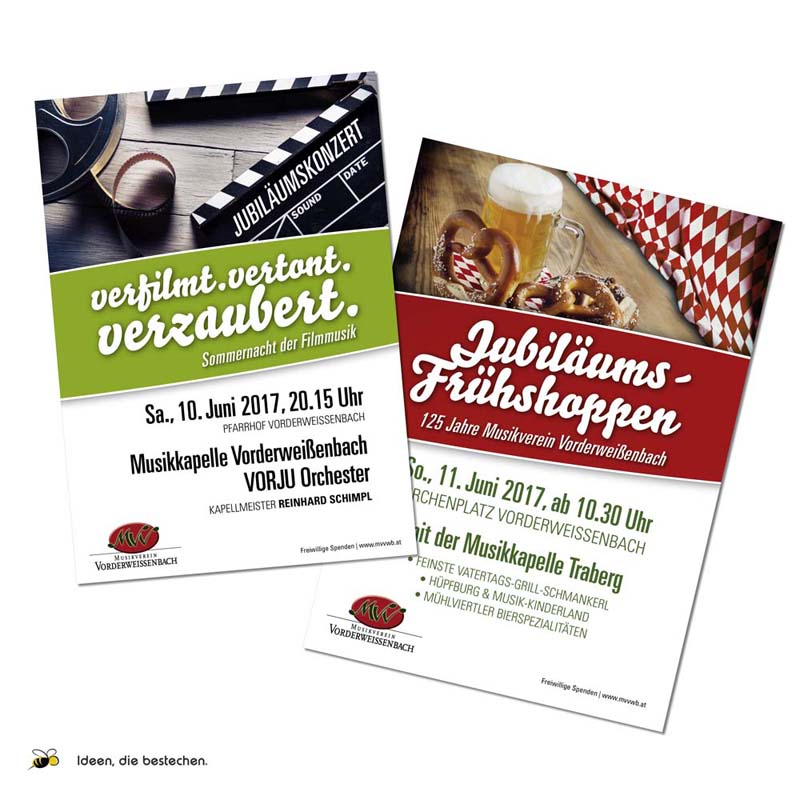 Referenzen kreativbiene: div. Flyer & Plakate "Musikverein Vorderweißenbach"