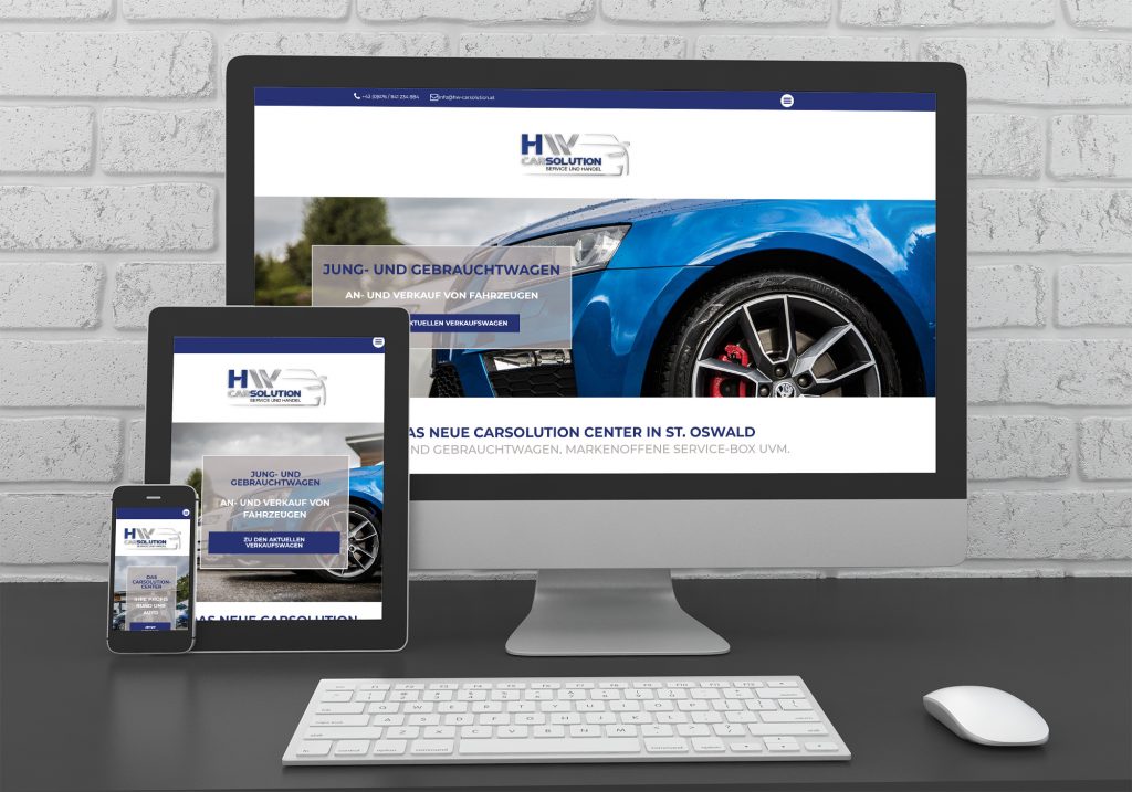 Referenzen kreativbiene: Homepage "HW CarSolution"