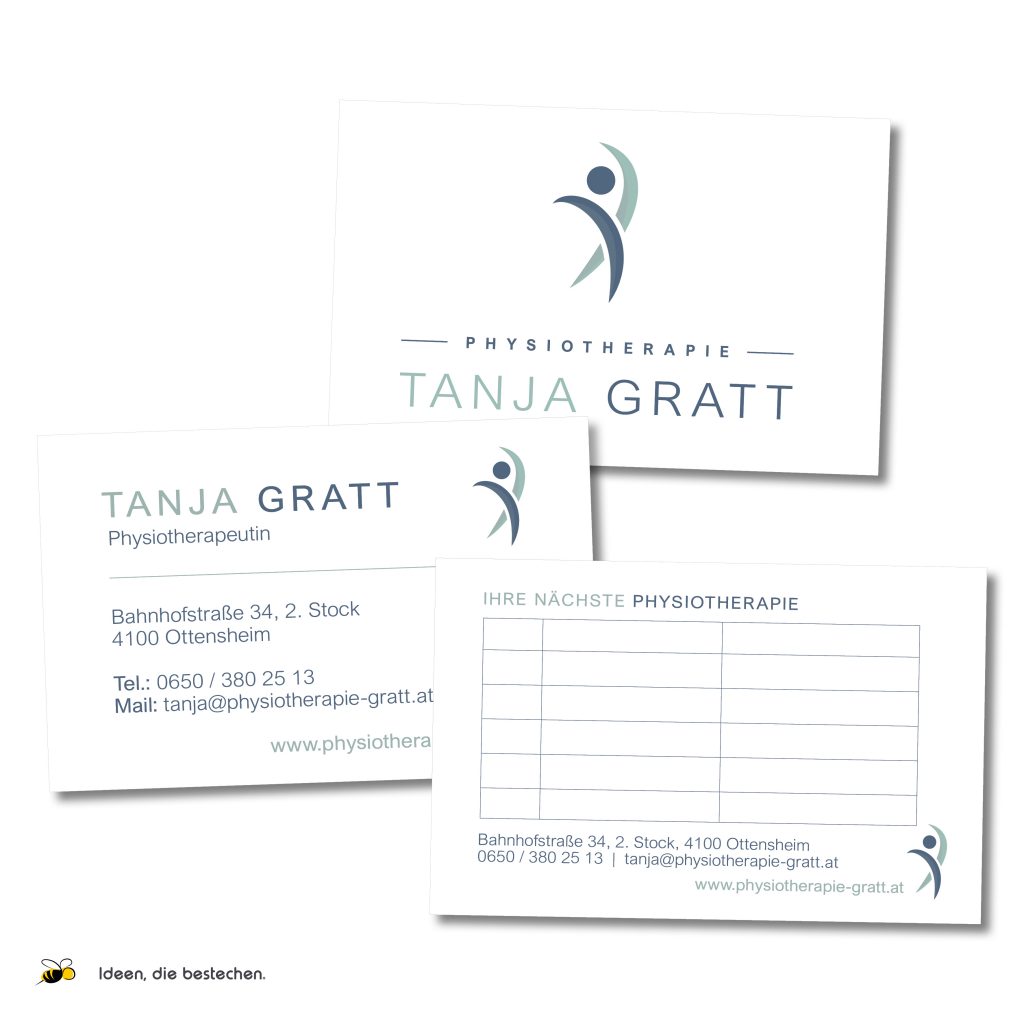 Referenzen kreativbiene: Corporate Design Physiotherapie Tanja Gratt